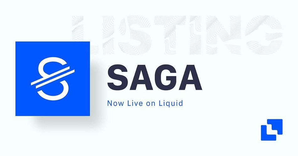 由其持有人控制的首个稳定的全球数字货币SAGA（SGA）在全球加密货币交易所Liquid（PRNewsfoto / Liquid.com）上市