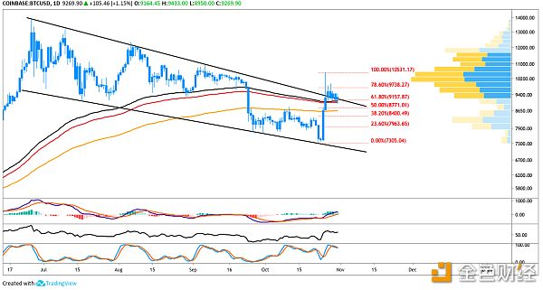 BTC USD每日图表。 资料来源：TradingView