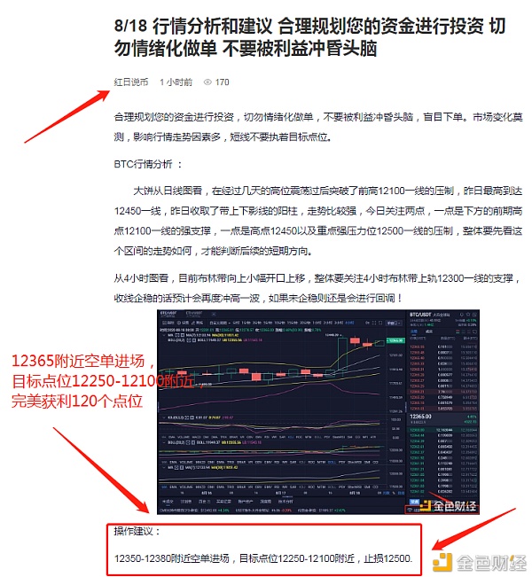 红日说币8/18空单斩获120个点位行情不论大小精准