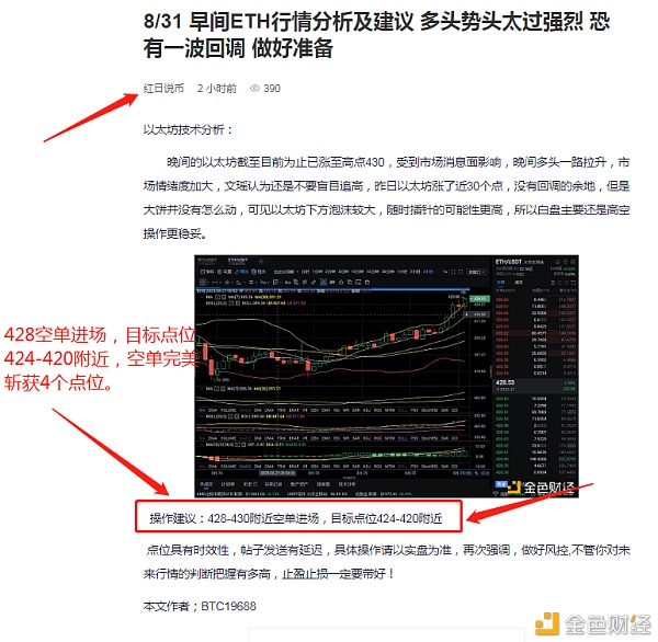 红日说币：8/31精准预判空单完美斩获4个点位只做