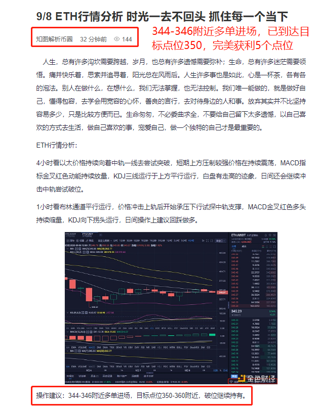 9/8 ETH晚间布局多单 已完美斩获5个点位 实力就等