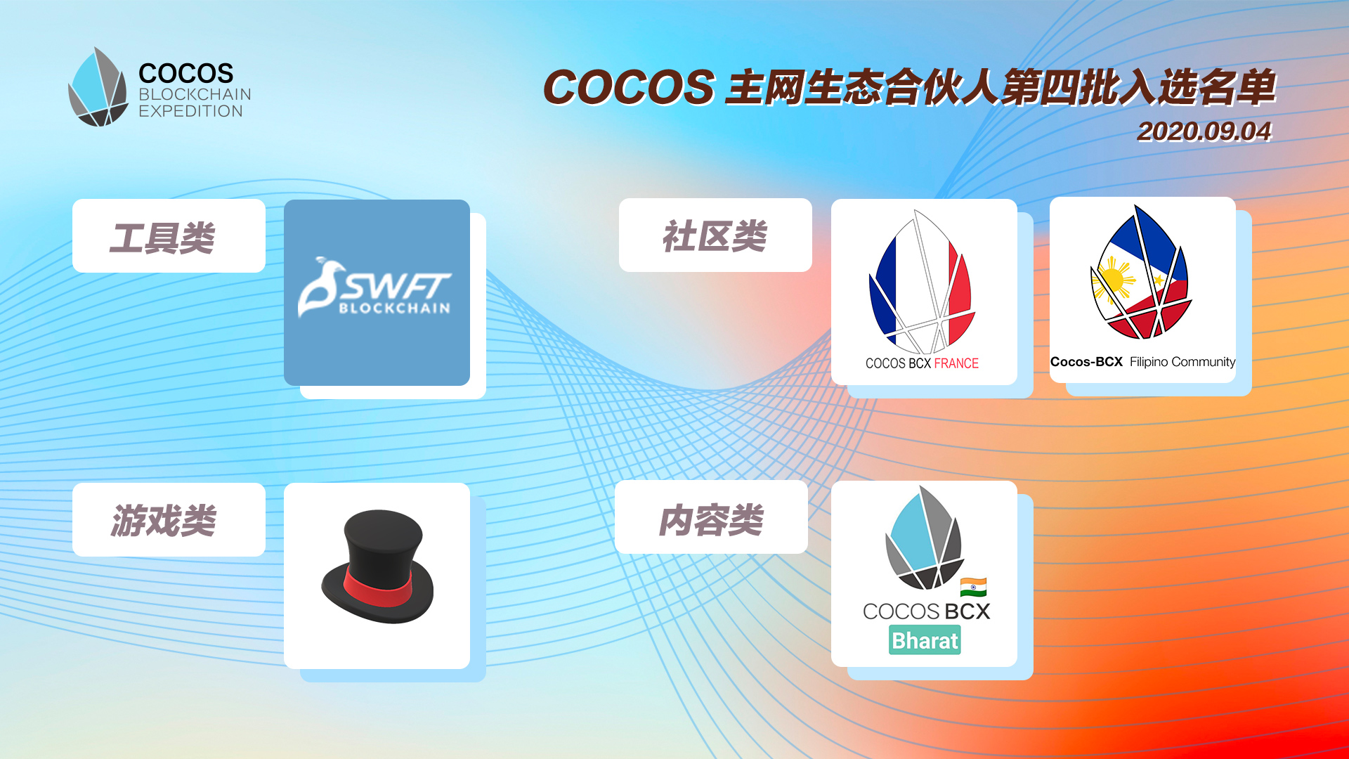 COCOS  主网生态合伙人第四批入选名单